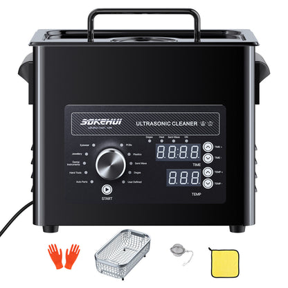 3L/6L/10L/30L Ultrasonic Cleaner, Professional Ultrasonic Cleaner Machine with Knob Control, Stainless Steel Cleaning Machine with Basket and Cleaning Ball, for Watches, Razors, Jewelry, Coins