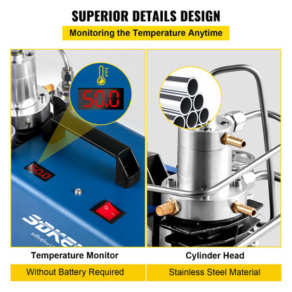 30MPA High Pressure Auto-Stop Electric PCP Air Pump Compressor Airgun Rifle 12V