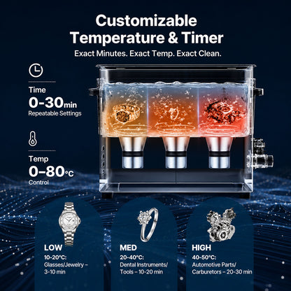 6L/10L/15L/30L Ultrasonic Cleaner Digital Timer & Enhanced Heater Jewelry Sonic