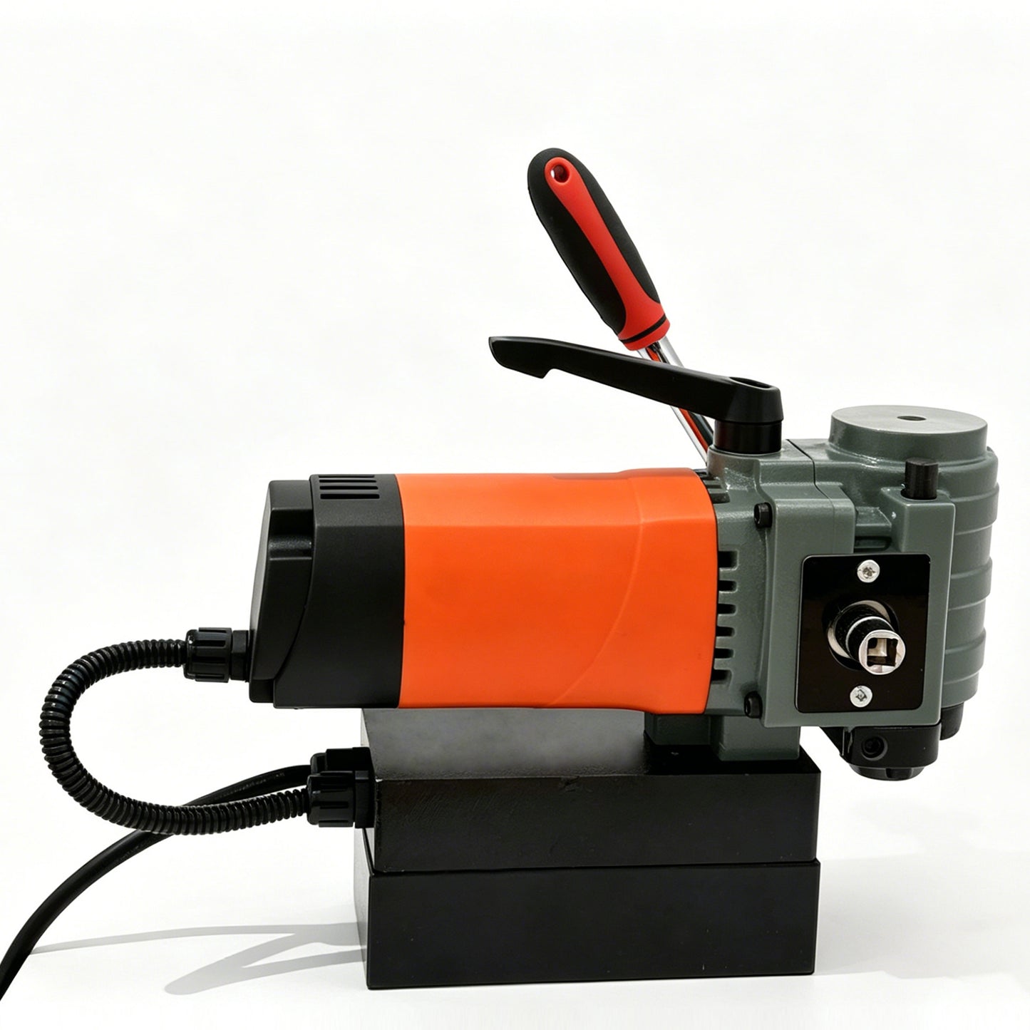 Portable 1300W Magnetic Drill Press, 10000N 220V Electric Low Profile Mag Drilling Machine with 35 mm Boring Diameter & 45 mm Boring Depth, Light weight, with 2m Cable