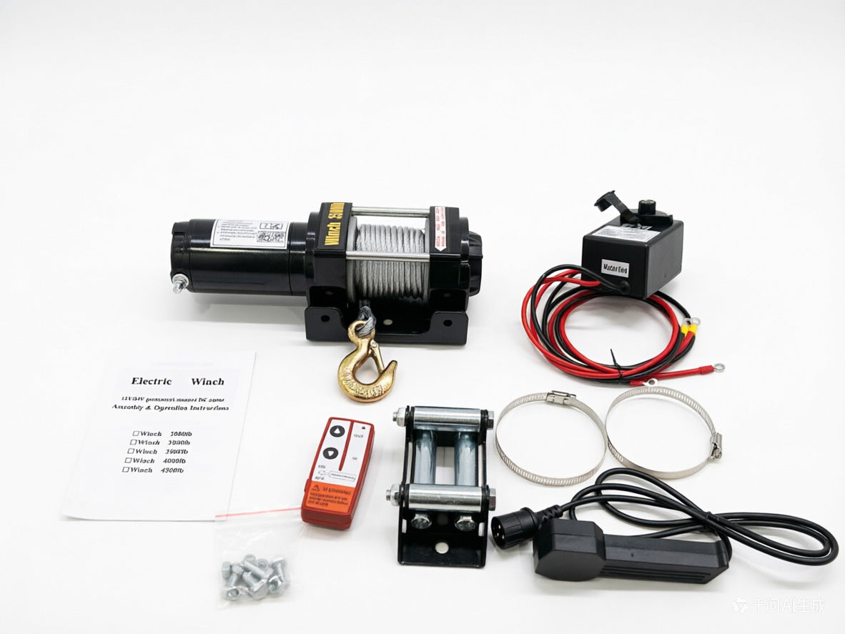 Electric Winch Kit 3000/3500/4500LBS, Electric Hoist with Steel Wire Rope for ATV UTV Off Road Recovery, Linear Winch for Vehicle Towing