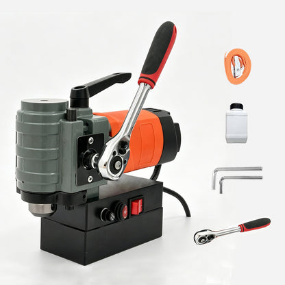 Portable 1300W Magnetic Drill Press, 10000N 220V Electric Low Profile Mag Drilling Machine with 35 mm Boring Diameter & 45 mm Boring Depth, Light weight, with 2m Cable