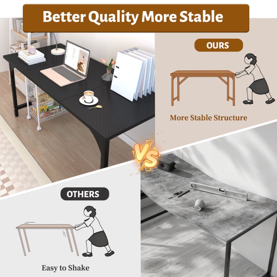 47/55Inch Modern Height Home Office Table Standing Desk With 3 piece Table