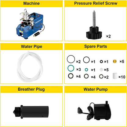 4500 PSI 300 Bar PCP Air Compressor Pump, High Pressure Electric Pump, 1800W, Manual Stop, for Scuba Tank, PCP Air Rifle, Diving Bottle and More