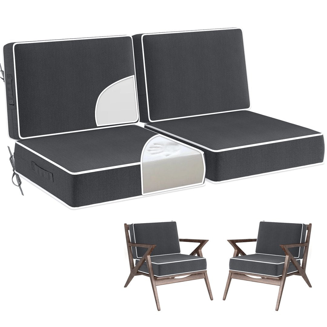 24X24 Inch Set Outdoor Deep Seat Patio Chair Cushions Waterproof Patio Cushions