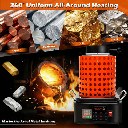 3kg/5kg Electric Metal Casting Furnace Gold Silver Smelting Machine with Crucible