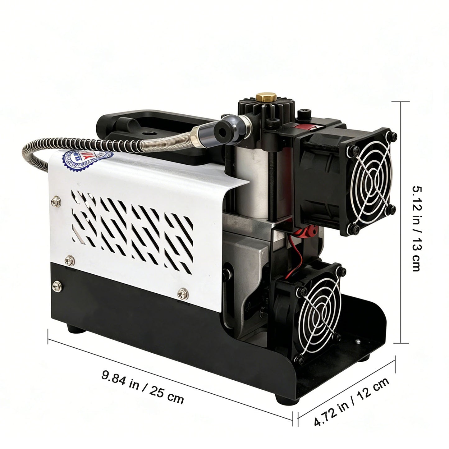 PCP Air Compressor, 30MPa/4500psi Compressor 12V DC With Power Adapter, Manual Stop, No Oil/Water Required Suitable for Paintball, Airsoft Gun, Scuba Cylinder Compressor