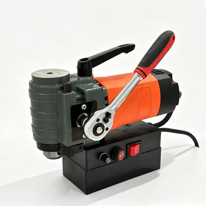 Portable 1300W Magnetic Drill Press, 10000N 220V Electric Low Profile Mag Drilling Machine with 35 mm Boring Diameter & 45 mm Boring Depth, Light weight, with 2m Cable