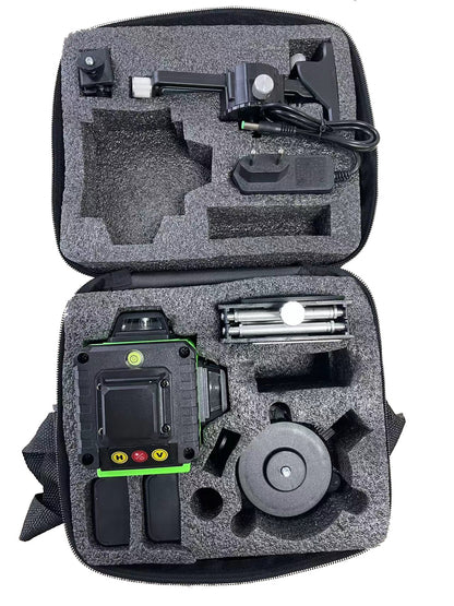 4D 16-line laser level, self-levelling, 360° cross line measuring tool