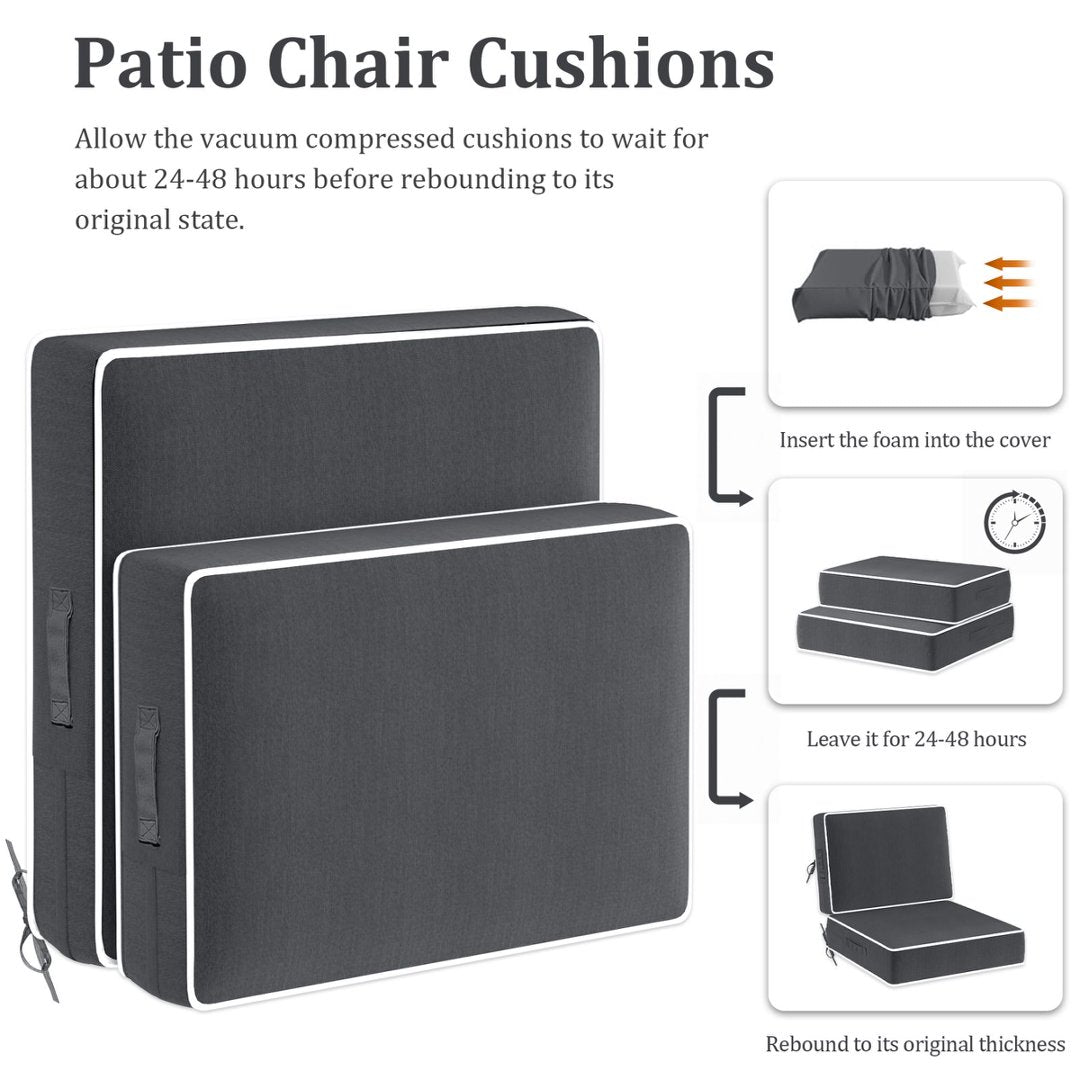 24X24 Inch Set Outdoor Deep Seat Patio Chair Cushions Waterproof Patio Cushions