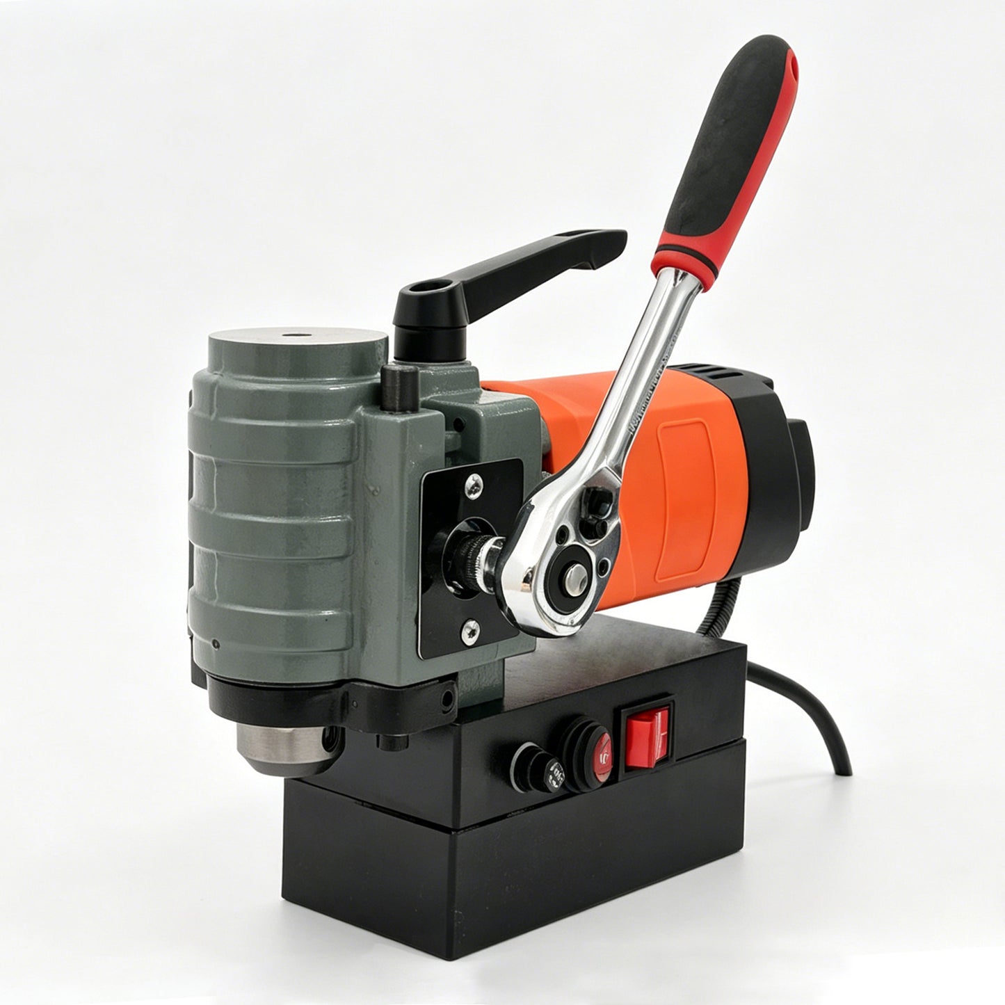 Portable 1300W Magnetic Drill Press, 10000N 220V Electric Low Profile Mag Drilling Machine with 35 mm Boring Diameter & 45 mm Boring Depth, Light weight, with 2m Cable